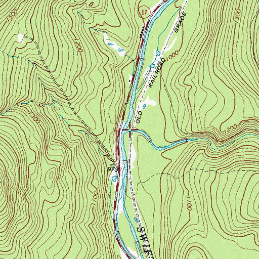 Topographic Map of East Branch Swift River, ME