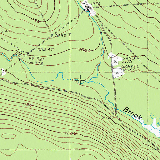 Topographic Map of East Branch Thoroughfare Brook, ME