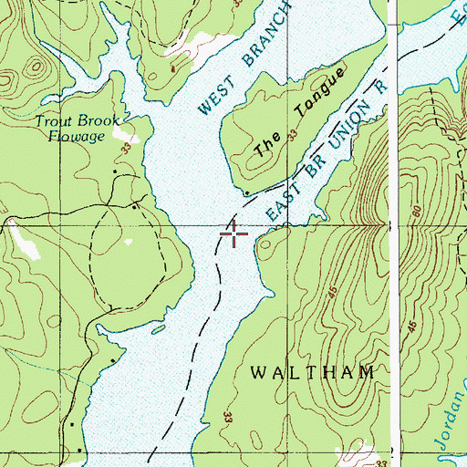 Topographic Map of East Branch Union River, ME