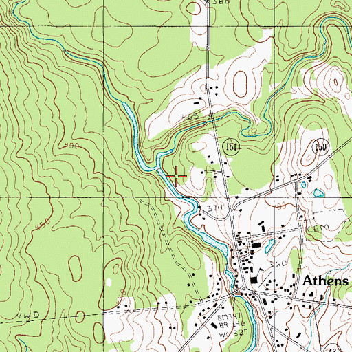 Topographic Map of East Branch Wesserunsett Stream, ME