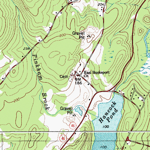 Topographic Map of East Bucksport Church, ME