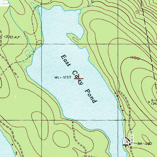 Topographic Map of East Carry Pond, ME