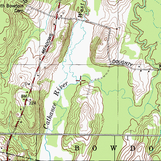 Topographic Map of East Cathance Stream, ME