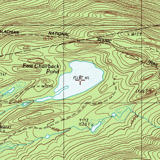 Topographic Map of East Chairback Pond, ME