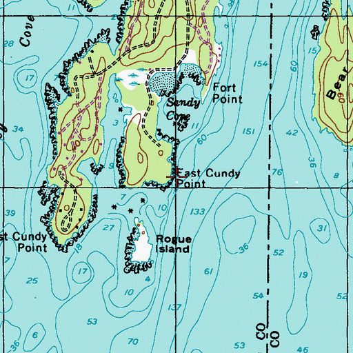 Topographic Map of East Cundy Point, ME