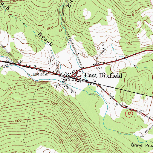 Topographic Map of East Dixfield, ME