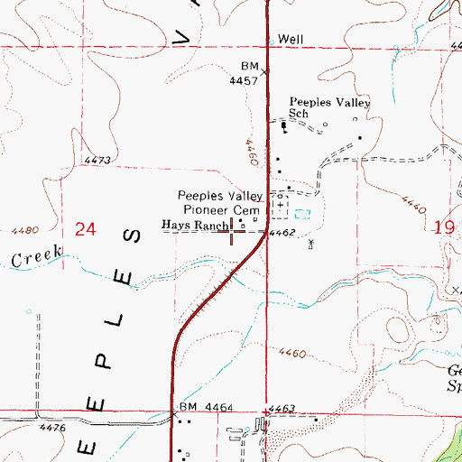 Topographic Map of Hays Ranch, AZ