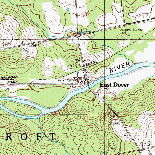 Topographic Map of East Dover, ME