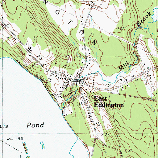 Topographic Map of East Eddington, ME