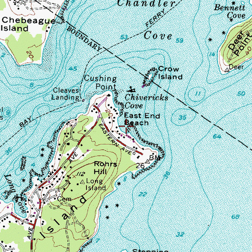 Topographic Map of East End Beach, ME