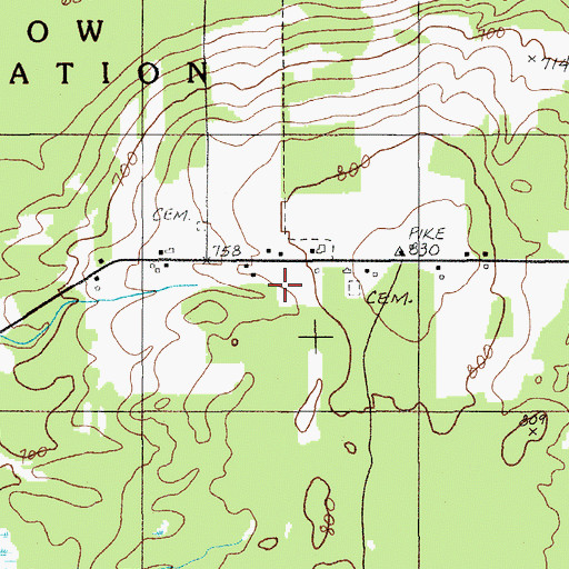 Topographic Map of East End School, ME