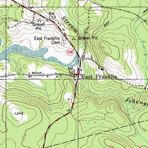 Topographic Map of East Franklin, ME