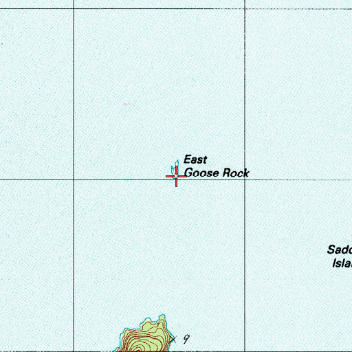 Topographic Map of East Goose Rock, ME