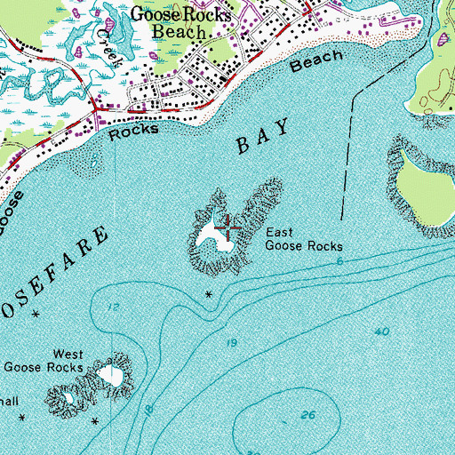 Topographic Map of East Goose Rocks, ME