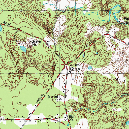 Topographic Map of East Gray, ME