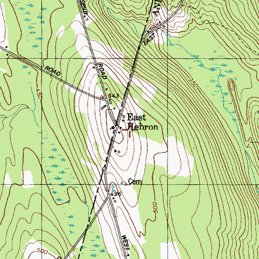 Topographic Map of East Hebron, ME