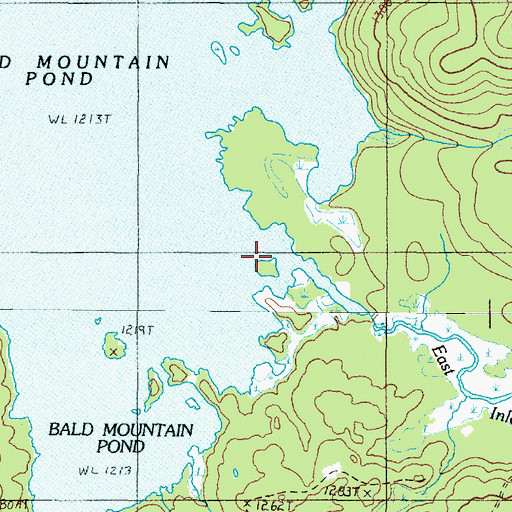 Topographic Map of East Inlet Bald Mountain Pond, ME