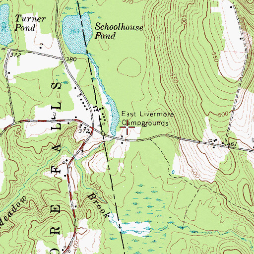 Topographic Map of East Livermore Campgrounds, ME
