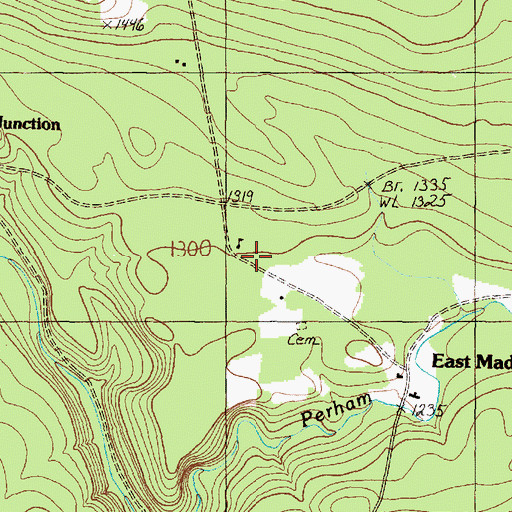 Topographic Map of East Madrid School, ME