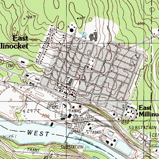 Topographic Map of East Millinocket, ME