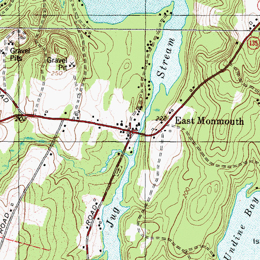 Topographic Map of East Monmouth, ME