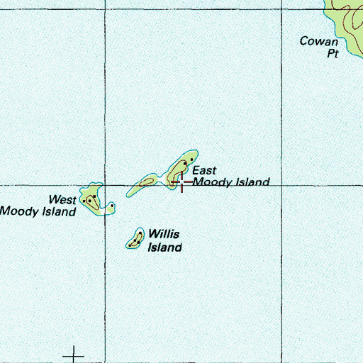 Topographic Map of East Moody Island, ME