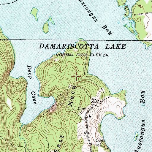 Topographic Map of East Neck, ME