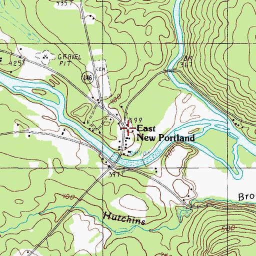 Topographic Map of East New Portland, ME