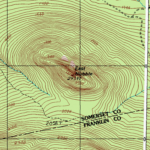 Topographic Map of East Nubble, ME