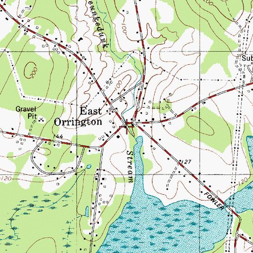 Topographic Map of East Orrington, ME