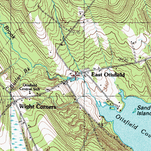 Topographic Map of East Otisfield, ME
