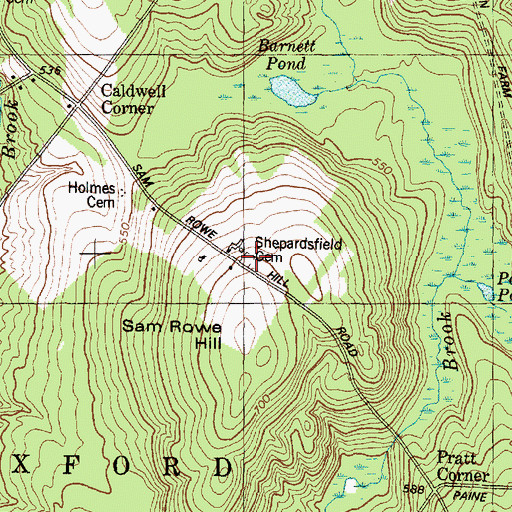 Topographic Map of Shepardsfield Cemetery, ME