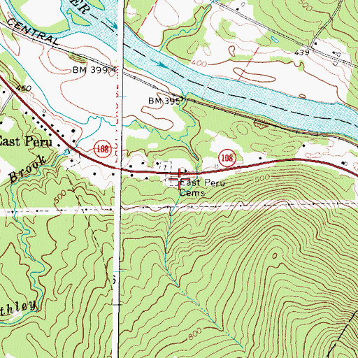 Topographic Map of East Peru Cemetery, ME