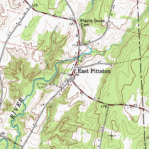 Topographic Map of East Pittston, ME