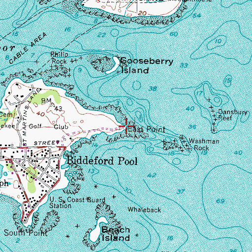 Topographic Map of East Point, ME