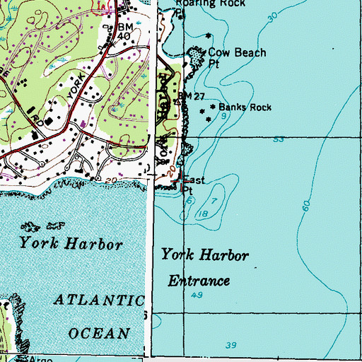 Topographic Map of East Point, ME