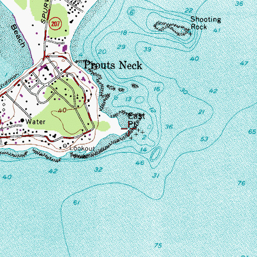 Topographic Map of East Point, ME