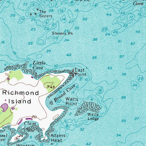Topographic Map of East Point, ME