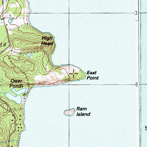 Topographic Map of East Point, ME