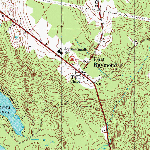 Topographic Map of East Raymond, ME