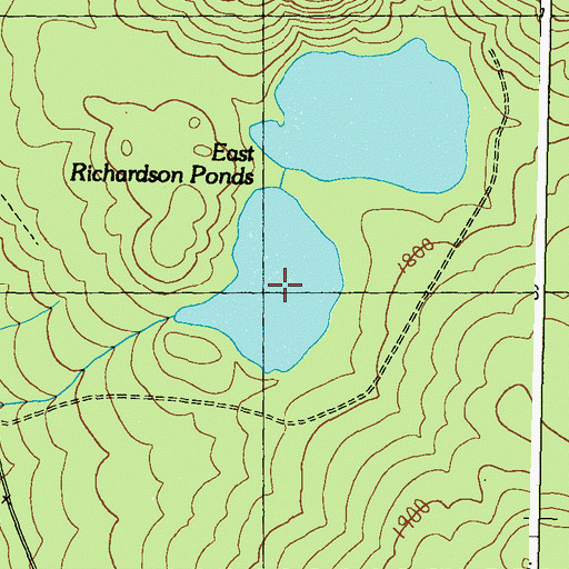 Topographic Map of East Richardson Ponds, ME