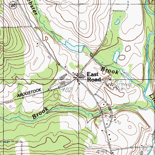 Topographic Map of East Road, ME