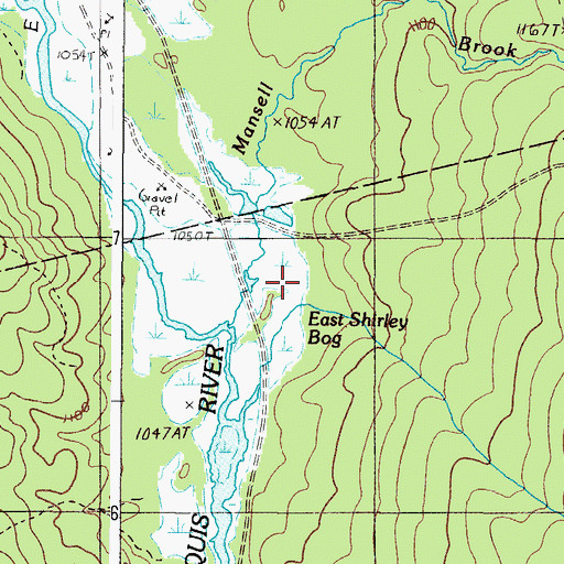 Topographic Map of East Shirley Bog, ME