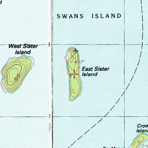 Topographic Map of East Sister Island, ME