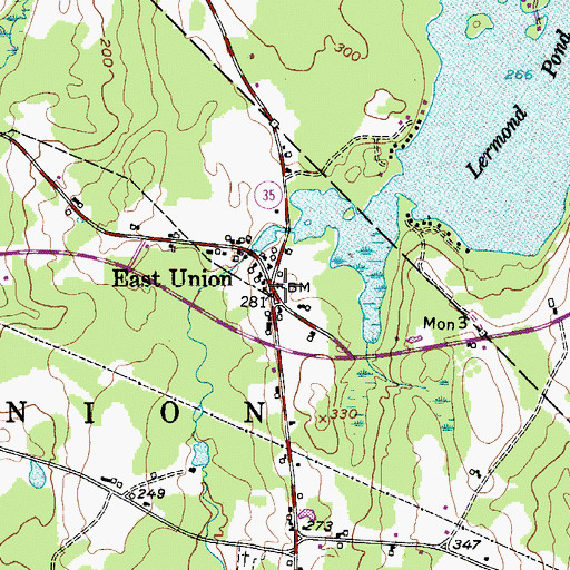 Topographic Map of East Union, ME