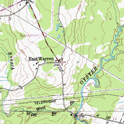 Topographic Map of East Warren, ME