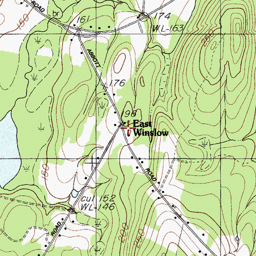 Topographic Map of East Winslow, ME