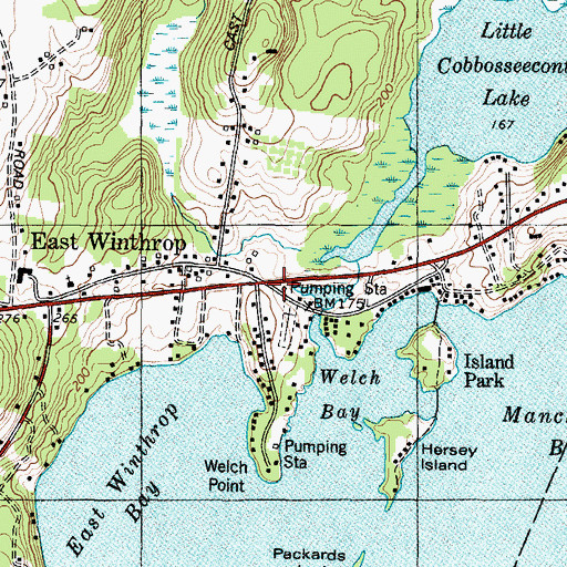 Topographic Map of East Winthrop, ME