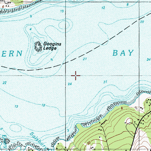 Topographic Map of Eastern Bay, ME