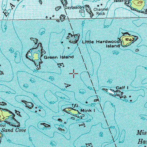 Topographic Map of Eastern Bay, ME